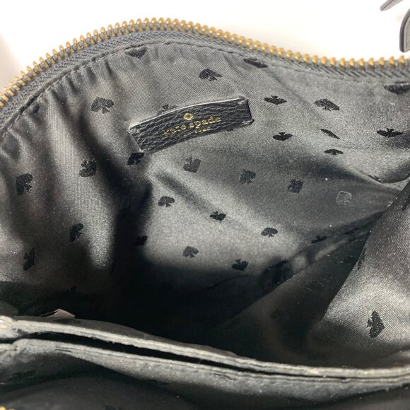 KATE SPADE New York Triple Gusset Black Pebbled Leather Crossbody Bag - Picture 10 of 15
